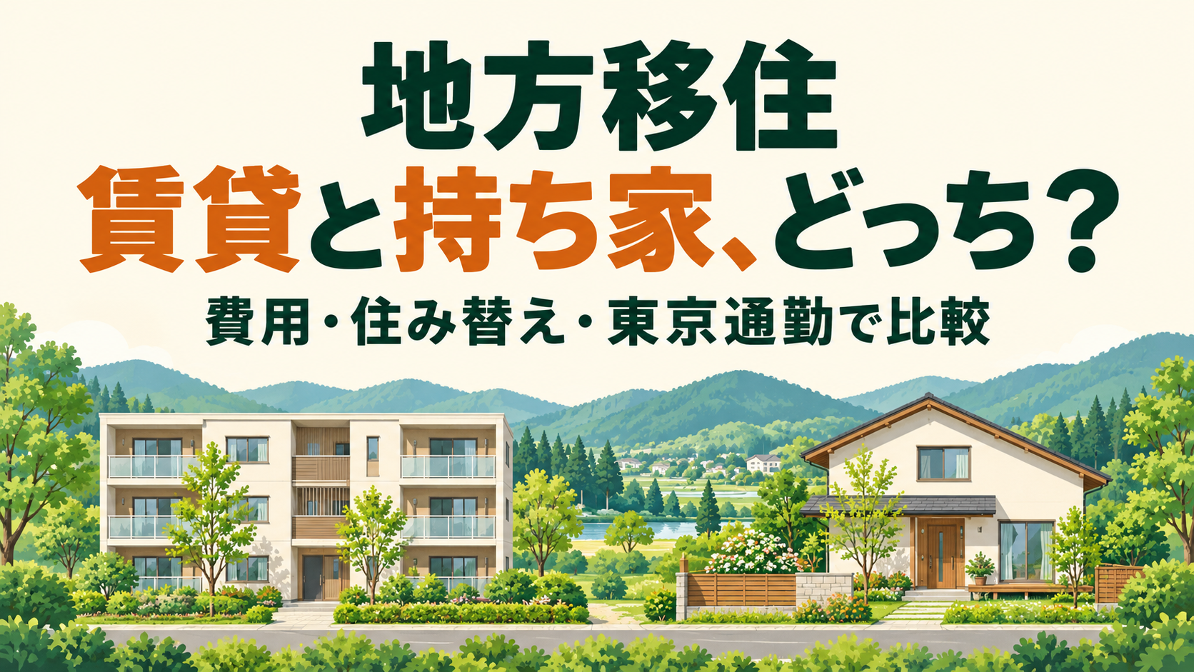 地方移住の賃貸と持ち家を費用・住み替え・東京通勤で比較